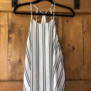 Black And white striped tank blouse